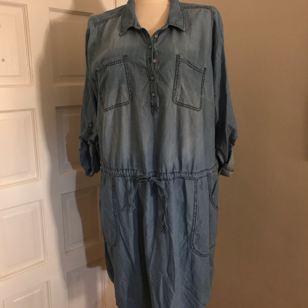 Light weight Acid wash denim dress